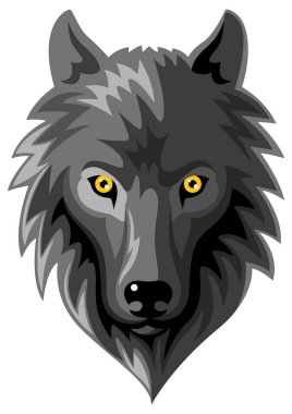 Simple flat vector illustration of wolf head icon