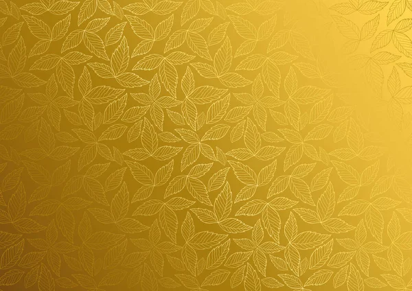 Luxuriöse Goldene Blätter Nahtloses Muster Vektorillustration — Stockvektor