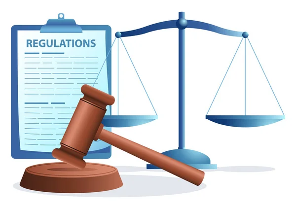 Concetto Leggi Regolamenti Standardizzazione Controllo Concetto Illustrazione Vettoriale — Vettoriale Stock