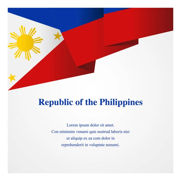 Filipíny Insignie Stylu Pop Art Nezávislost Přání Uvítanou Prázdná Mezera — Stockový vektor