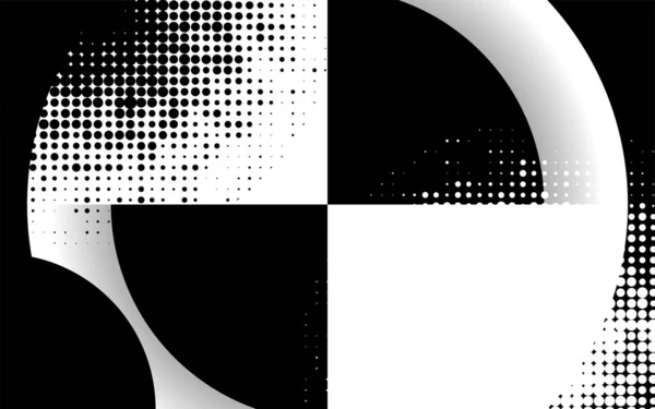 Abstracte Geometrische Zwart Wit Cirkels Vectorachtergrond — Stockvector