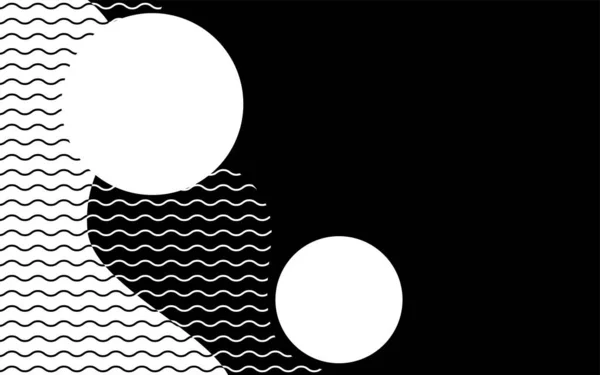抽象幾何学的黒と白の曲線と波の形 ベクトル背景 — ストックベクタ
