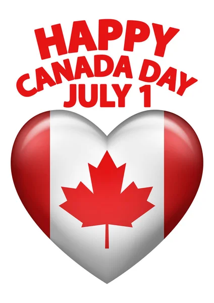 Heart Shaped Canadian Flag Icon Design Element Canada Day Vector — Stock Vector
