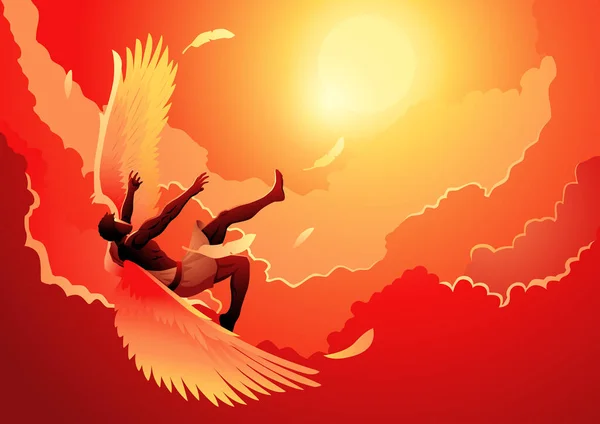 Serie Ilustración Vectorial Mitología Griega Ícaro Tenía Deseo Volar Más — Vector de stock