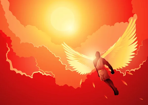 Görög Mitológia Vektor Illusztráció Sorozat Icarus Volt Vágy Hogy Repülni — Stock Vector