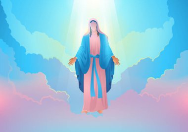 Religion vector illustration series, Feast of the Assumption of Virgin Mary clipart
