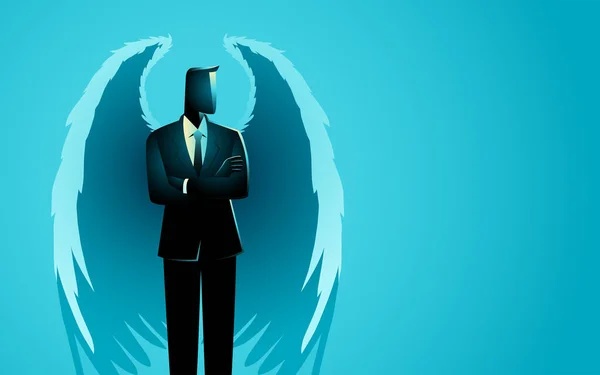 ビジネスマンとしての天使のイラスト ベクトルイラスト — ストックベクタ
