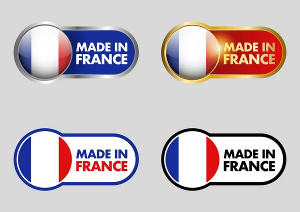 Made France Zestaw Ikon Formacie Wektorowym — Wektor stockowy