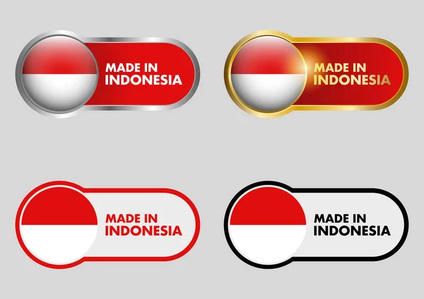 Made Indonesia Zestaw Ikon Formacie Wektorowym — Wektor stockowy