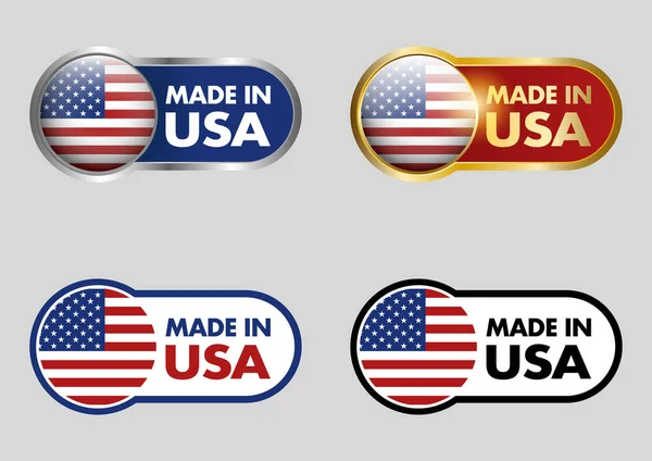Made Usa Icon Set Vektorformat — Stockvektor