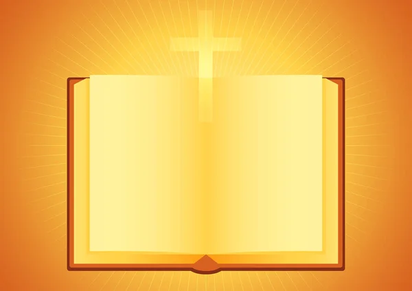 Pusta Biblia Która Otwiera Się Aby Umożliwić Personalizację Pisząc Swoje — Wektor stockowy