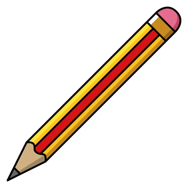 铅笔的涂鸦艺术 在白色上孤立的矢量图形轮廓 — 图库矢量图片