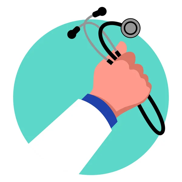 Clip Konst Läkare Hand Som Håller Ett Stetoskop Vektor Illustration — Stock vektor