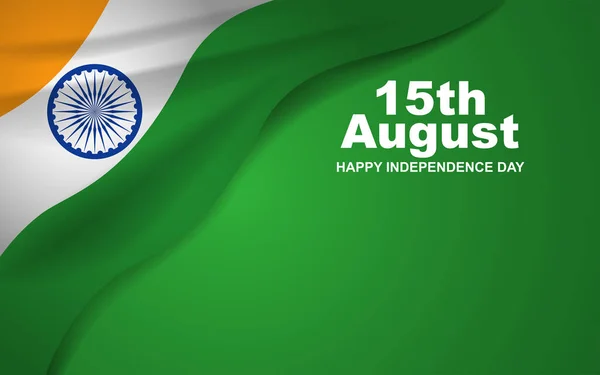 Bandera India Sobre Fondo Verde Adecuada Para Eventos Políticos Nacionales — Vector de stock