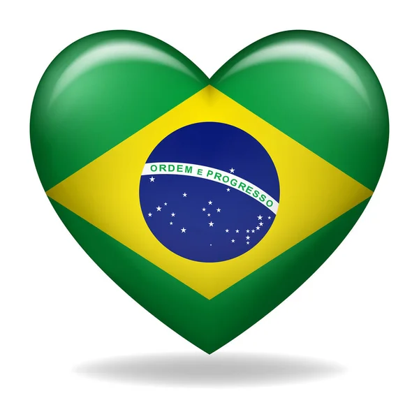 Illustration Den Brasilianska Insignier Tillverkade Form Ett Hjärta Perfekt För — Stock vektor