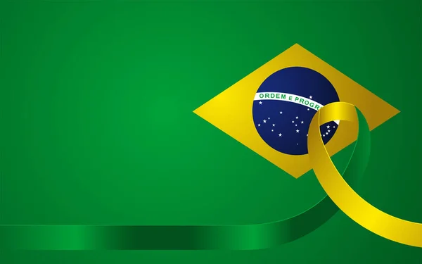 Fita Bandeira Brasileira Fundo Verde Adequada Para Eventos Políticos Nacionais —  Vetores de Stock