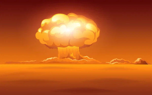 핵폭탄을 묘사한 그림입니다 기술력 지정학 글로벌 무기의 결과에 — 스톡 벡터