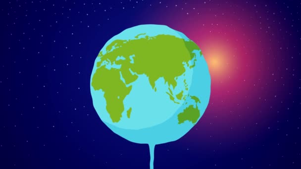 Animaciones Ambientales Climáticas Con Esta Ilustración Una Tierra Que Derrite — Vídeo de stock