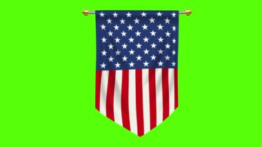 Yeşil ekran arka planında sallanan Amerika Birleşik Devletleri flamasının hareketli grafikleri. Ulusal tatillerden spor etkinliklerine ve promosyonlara kadar çeşitli uygulamalar için mükemmel.