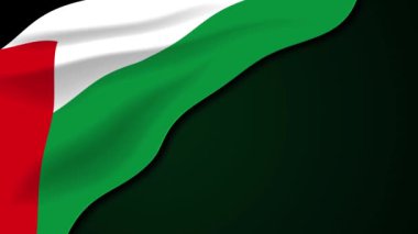 Karanlık bir arka planda Filistin bayrağı, Bağımsızlık Günü gibi siyasi veya ulusal olaylar için uygun, hareket grafikleri