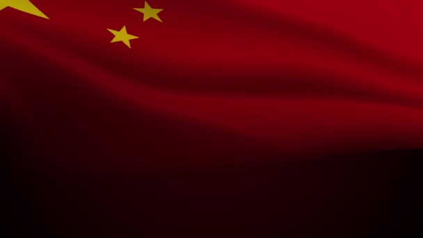 中国人民共和国は黒い背景に風に旗を掲げている 愛国的 文化的 そしてイベントテーマに最適です プライドと連帯 ベクターイラストを表現 — ストック動画