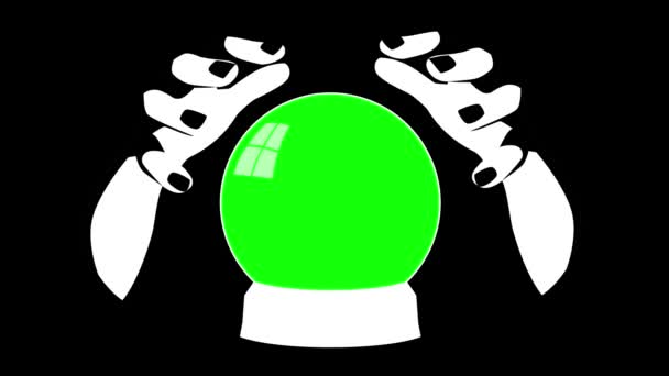 Motion Graphic Featuring Fortune Teller Hands Crystal Ball Ideal Addition — Stock video