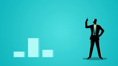 İş konsepti hareket grafikleri arka plan, iş vizyonu, iyimserlik kavramında artan grafik grafiklerine işaret ediyor