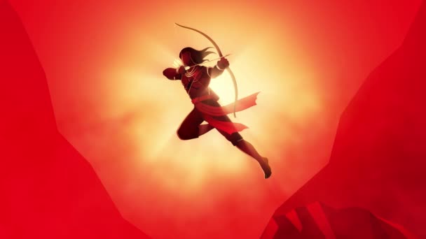 拉玛领主 以弓箭为目标 印度印度教神 印度神话动作图解系列 — 图库视频影像