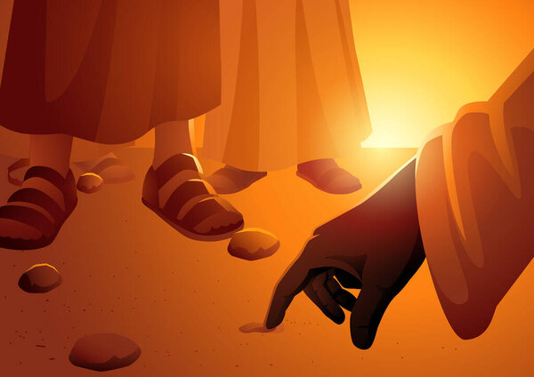 Jesus wrote with his finger in the dirt, symbolizing the message, He who is without sin cast the frst stone. Captures the essence of forgiveness, judgment, and moral reflection