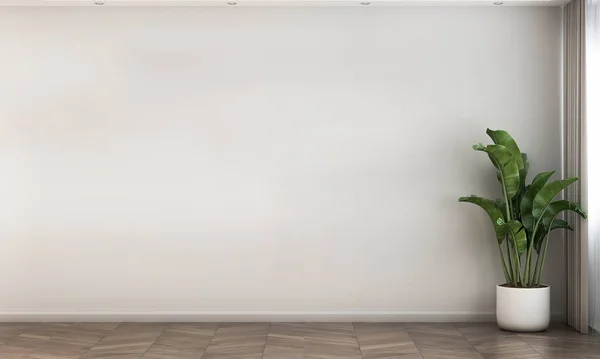 Modern Konforlu Boş Oturma Odası Beyaz Duvar Dokusu Tasarım — Stok fotoğraf