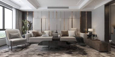 Modern luxury living room interior design and wall texture background clipart