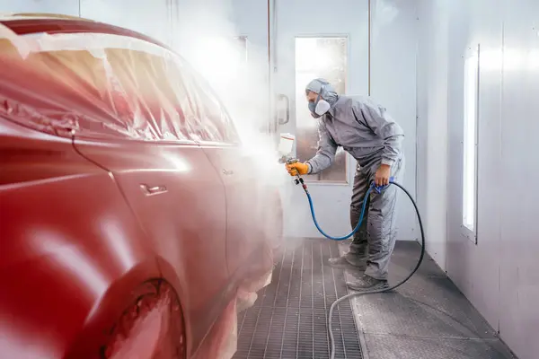 Automotive Paint Services Quality Auto Body Shop Concept Painting Car — Stock Photo, Image