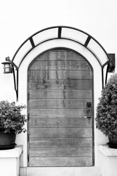 Czarno Białe Drzwi Vintage — Zdjęcie stockowe