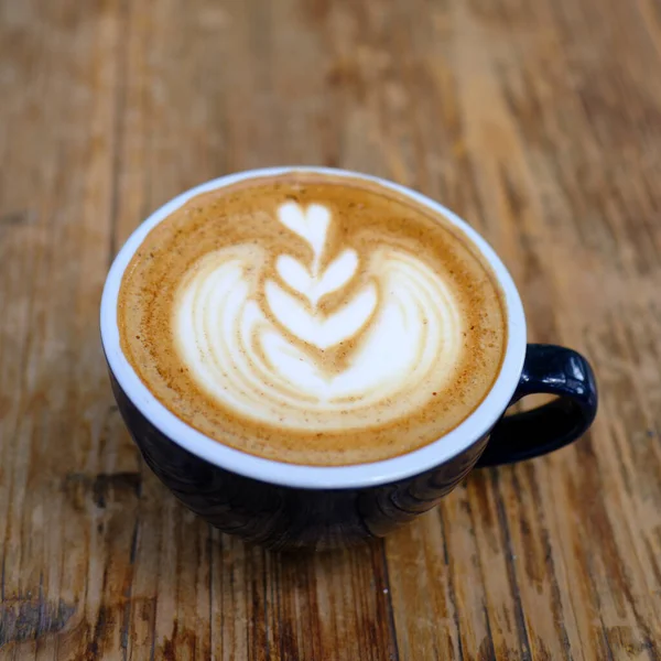 Hete Mokka Houten Tafel Coffeeshop — Stockfoto