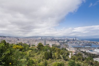 Montjuic Park 'tan Barcelona manzarası