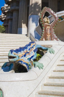 Barselona, Park Guell 'deki Ejderha Merdiveni.