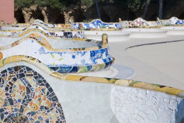 Park Guell 'de Doğa Meydanı, İspanya' da Barselona