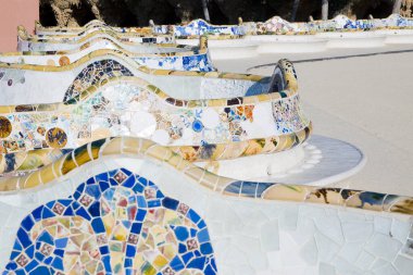 Park Guell 'de Doğa Meydanı, İspanya' da Barselona