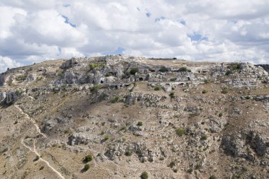 Matera Kanyonu 'ndaki tarih öncesi mağaralar, İtalya' daki Basilicata