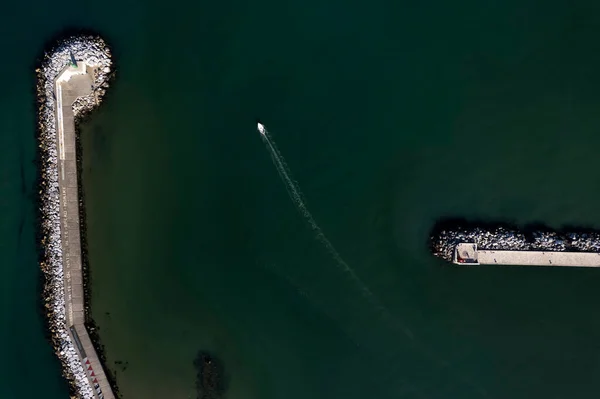 Аэрофотодокументация Входа Порт Виареджо Тоскана Италия — стоковое фото