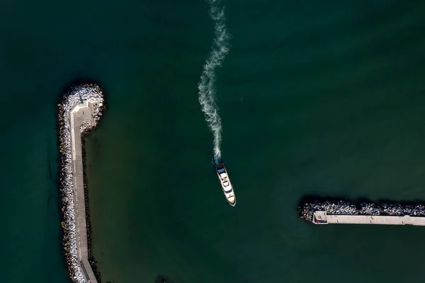 Luftaufnahmen Von Der Einfahrt Den Hafen Von Viareggio Toskana Italien — Stockfoto