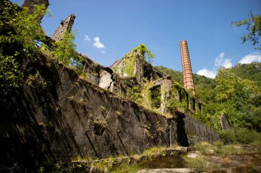 Terk edilmiş eski bir fabrikanın bozulma belgesi. 