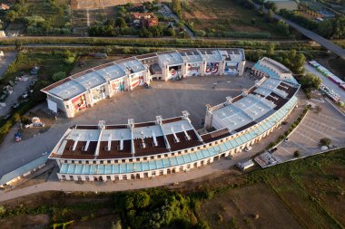 Dünyanın en büyük alegorik şamandıralarının inşa edildiği Karnaval Kalesi 'nin hava fotoğrafları. 