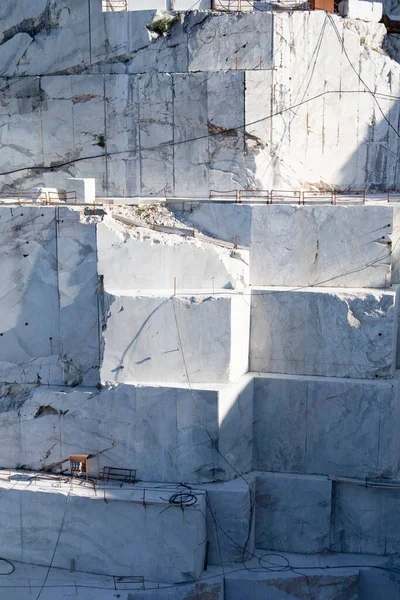 Fényképészeti Dokumentáció Carrara Toszkána Olaszország Márvány Kitermelésére Szolgáló Kőbánya Részleteiről — Stock Fotó