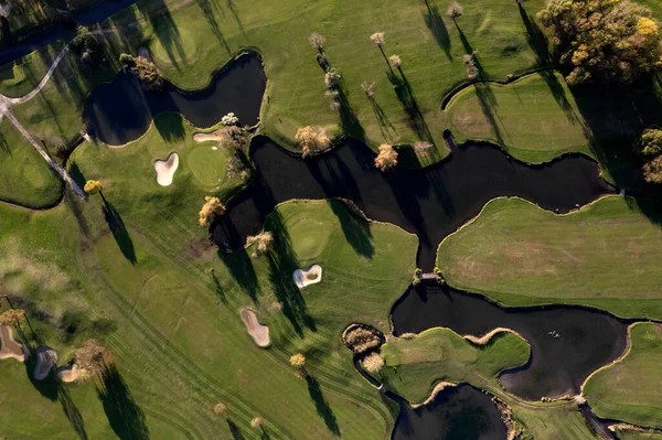 Documentación Fotográfica Aérea Que Representa Parte Campo Golf —  Fotos de Stock