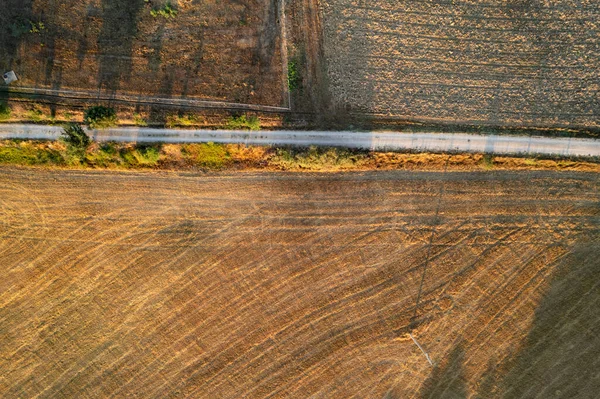 Luftbilddokumentation Der Konformation Landwirtschaftlicher Flächen Der Herbstsaison — Stockfoto