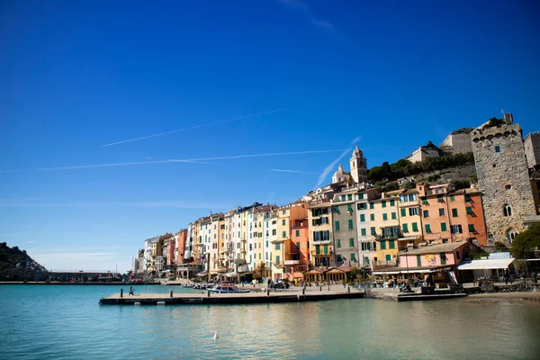 Dokumentacja Fotograficzna Nadmorskiej Miejscowości Portovenere Liguria Włochy — Zdjęcie stockowe