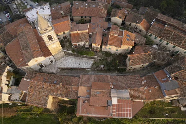 Аэрофотодокументация Небольшой Деревни Монтеджори Версилии Тоскана — стоковое фото