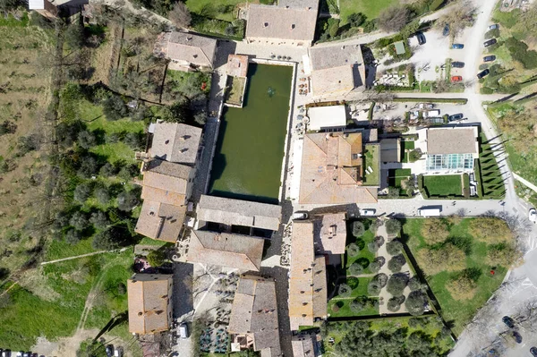 Фотографічна Документація Стародавнього Села Баньо Вігноні Тоскана Італія — стокове фото