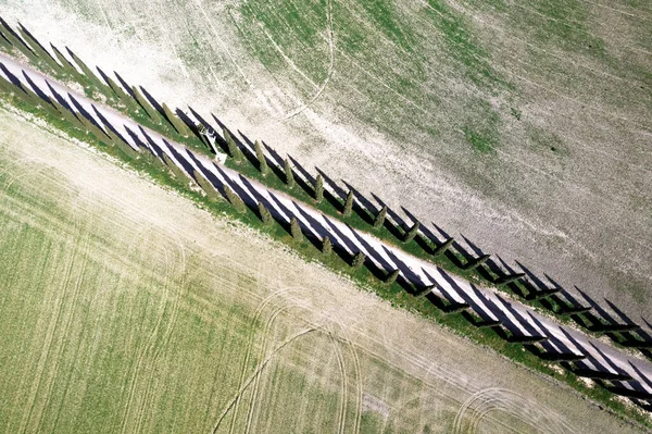シエナ トスカーナ州のヒノキ道路の空中写真ドキュメントイタリア — ストック写真